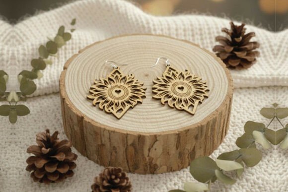 Download Handcrafted Sunflower Laser Cut Earrings - Handcrafted Collection