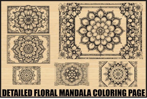Download Elegant Floral Mandala Coloring Page Set - Elegant Collection