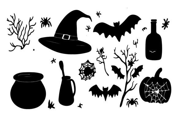 Download Spooky Silhouette Vector Element Set - Element Collection