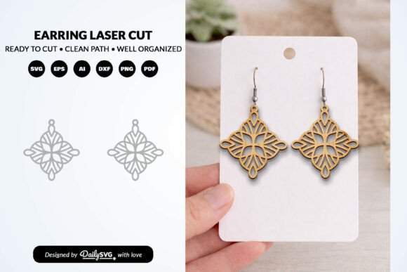 Download Elegant Mandala Earrings SVG - Elegant Collection