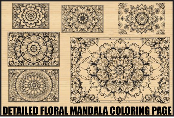 Download Elegant Floral Mandala Coloring Page Set - Elegant Collection
