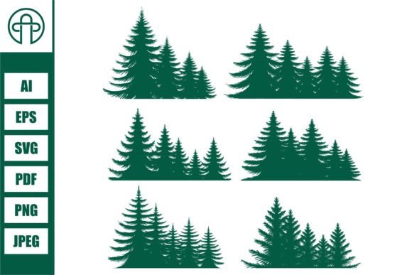 Download Pine Tree Silhouette Element Set - Element Collection
