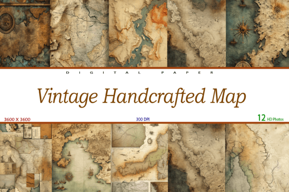 Download Vintage Handcrafted Map Textures - Premium Bundle
