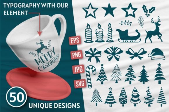 Download Christmas Elements Graphic Bundle - Element Collection