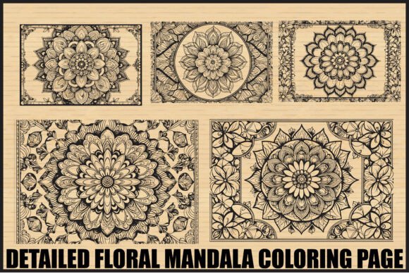 Download Elegant Floral Mandala Coloring Page Set - Elegant Collection