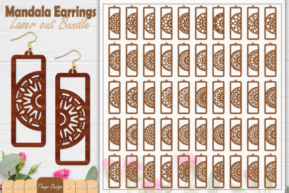 Download 50 Design Mandala Earrings Laser Cut - Design mandala Collection